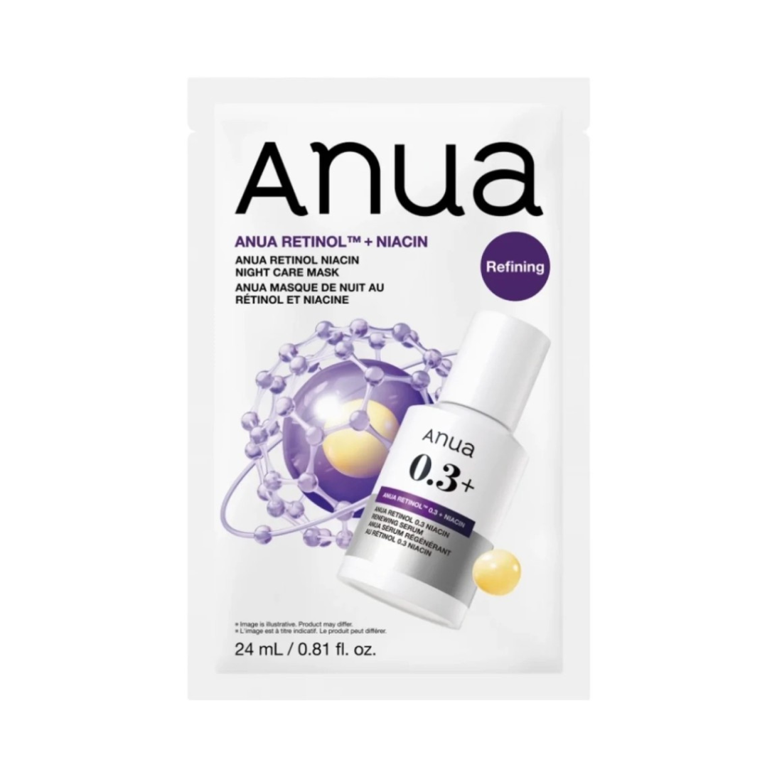 ANUA Retinol Niacin Night Care Mask lakštinė veido kaukė