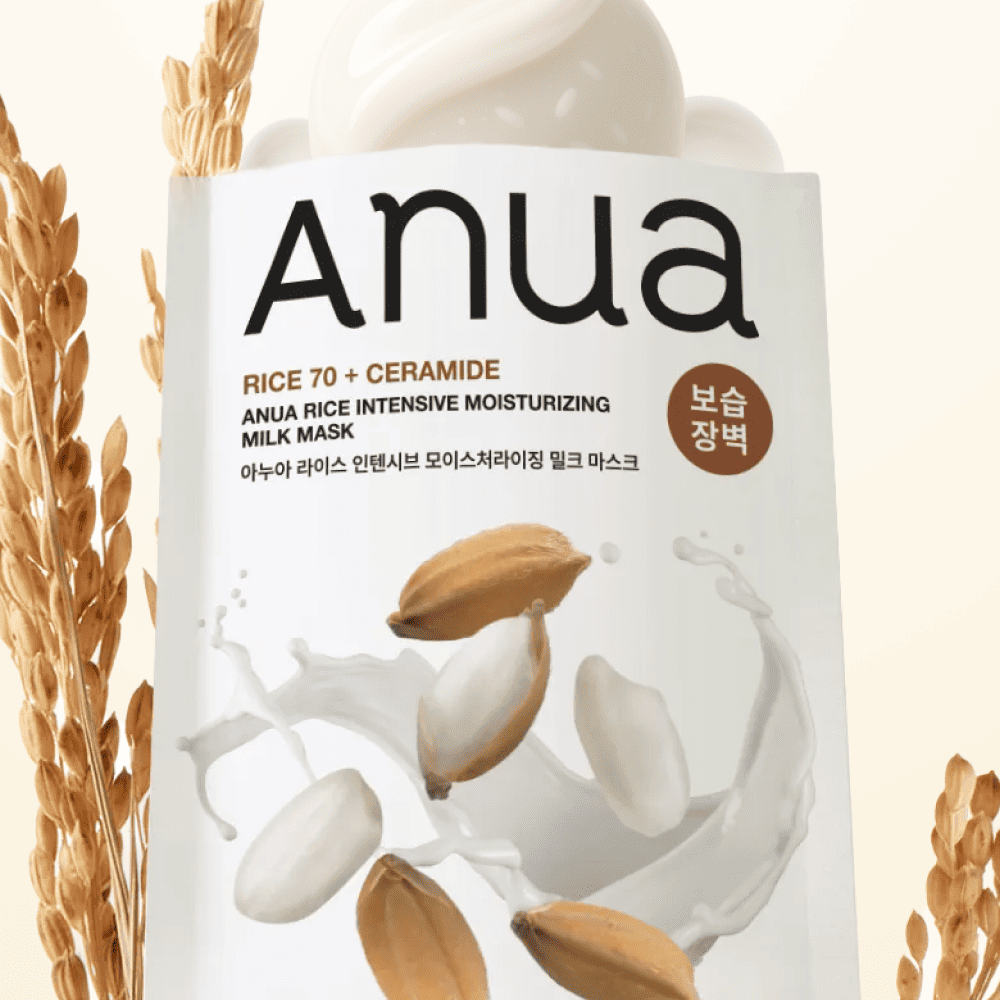 ANUA Rice 70 Intensive Moisturizing Milk Mask lakštinė veido kaukė
