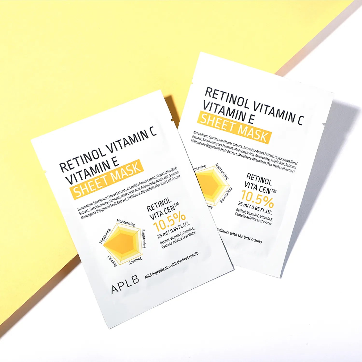 APLB Retinol Vitamin C Vitamin E Sheet Mask lakštinė veido kaukė