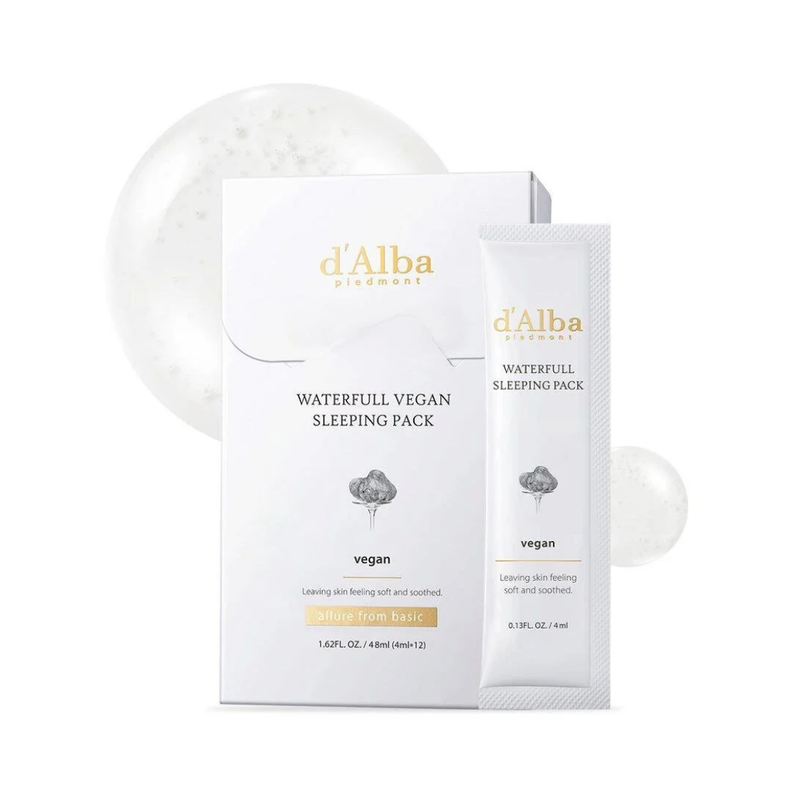 D'ALBA Waterfull Vegan Sleeping Pack naktinė veido kaukė