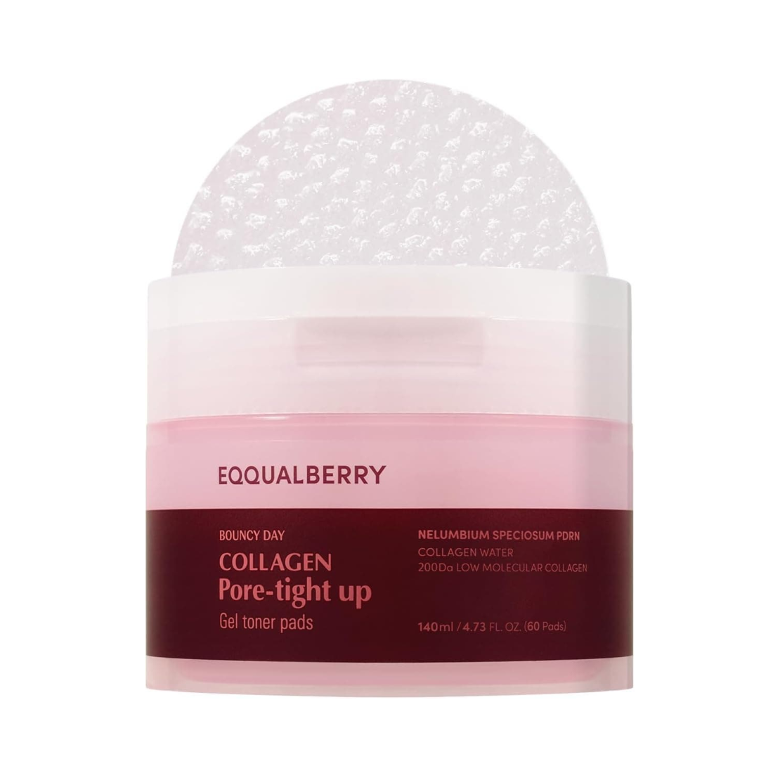 EQQUALBERRY Collagen Pore-Tight Up Gel Toner Pads veido padeliai
