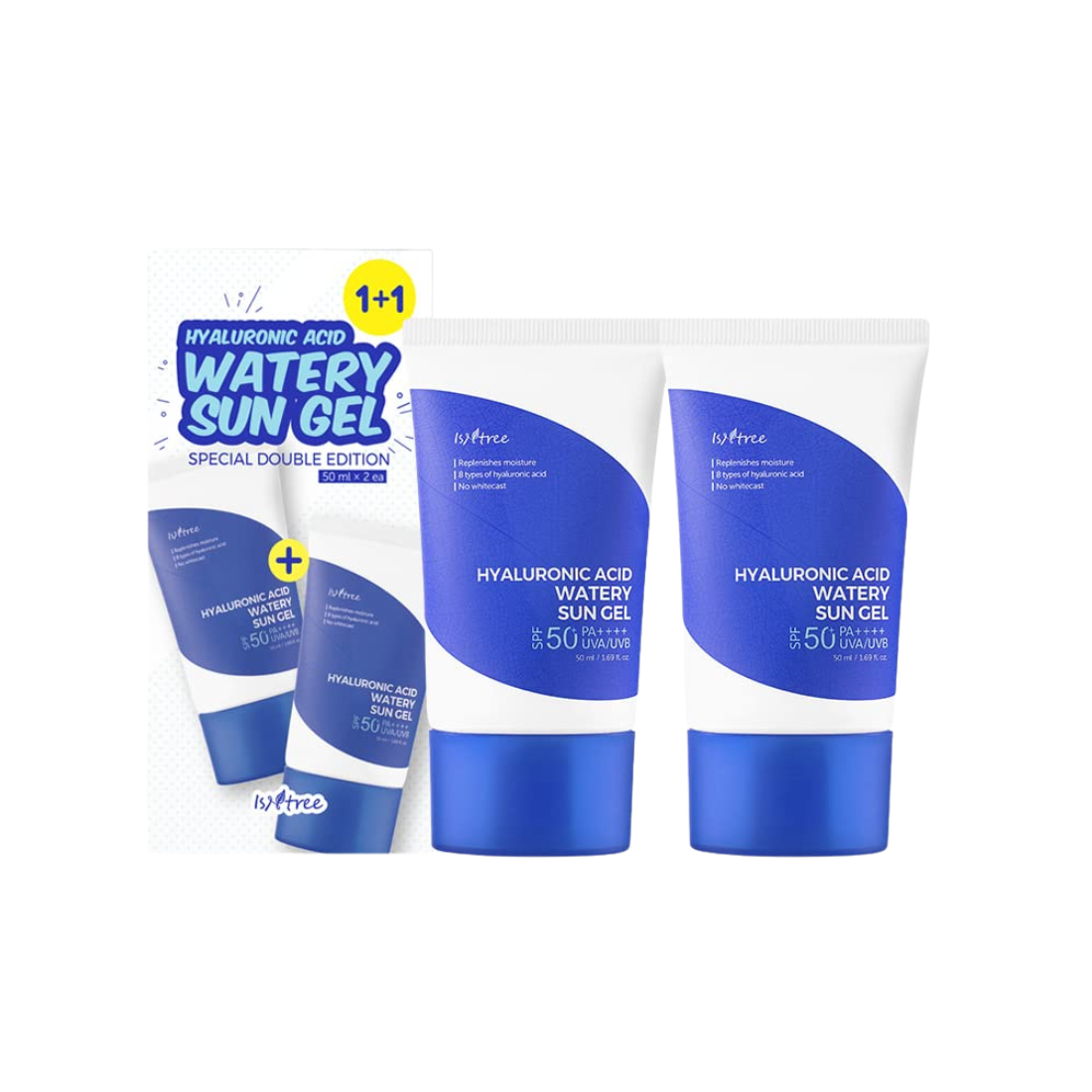Isntree Hyaluronic Acid Watery Sun Gel SPF50 (2 vnt.) apsauginis kremas nuo saulės
