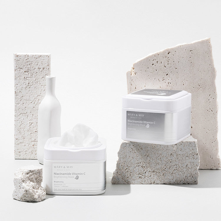 MARY&MAY Niacinamide Vitamin C Brightening Mask 30pc lakštinės veido kaukės
