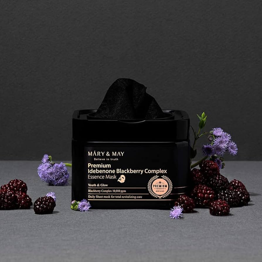 Mary&May Premium Idebenone Blackberry Complex Essence Mask veido kaukės